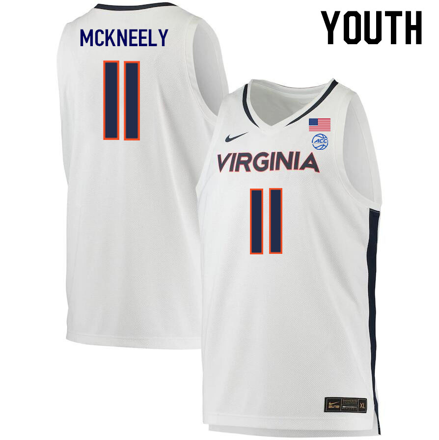 Youth #11 Isaac McKneely Virginia Cavaliers College 2022-23 Stitched Basketball Jerseys Sale-White